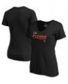 Women's Black Philadelphia Flyers Authentic Pro Core Collection Prime V-Neck T-shirt Black $21.27 Tops